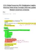 C211 Global Economics PA1 Globalization Insights Historical Views & Key Concepts 2026 new update Western Governors University
