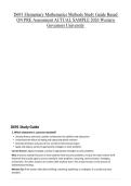 D691 Elementary Mathematics Methods Study Guide Based ON PRE Assessment ACTUAL SAMPLE 2026 Western Governors University