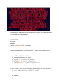NUR 200 FINAL EXAM NEWEST&NewLine;2026&sol;2027 ACTUAL EXAM&vert; NUR 200&NewLine;CRITICAL THINKING FINAL EXAM&NewLine;REVIEW WITH 101&plus; REAL EXAM&NewLine;QUESTIONS AND CORRECT&NewLine;DETAILED ANSWERS &lpar;VERIFIED&NewLine;ANSWERS&rpar; ALREADY GRADED A&plus;&NewLine;&lpar;BRAND NEW&excl;&excl;&rpar;