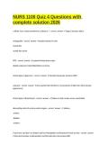 NURS 1100 Quiz 4 Questions with complete solution 2026