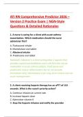ATI RN Comprehensive Predictor 2026 &ndash; &NewLine;Version 2 Practice Exam &vert; NGN-Style &NewLine;Questions & Detailed Rationales