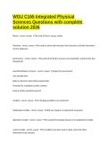 WGU C165 Integrated Physical Sciences Questions with complete solution 2026