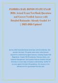 FLORIDA BAIL BONDS STATE EXAM &NewLine;2026&colon; Actual Exam Test Bank Questions &NewLine;and Correct Verified Answer with &NewLine;Detailed Rationales Already Graded A&plus; &NewLine;&vert; 2025-2026 Updated 