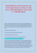 Mental Health Exam 4 Practice Questions with &NewLine;Actual Complete Questions and Correct Verified &NewLine;Answer with Detailed Rationales Already Graded &NewLine;A&plus; &vert; 2025-2026 Updated 