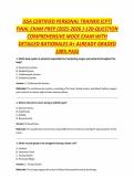 ISSA CERTIFIED PERSONAL TRAINER &lpar;CPT&rpar; FINAL EXAM PREP &lpar;2025-2026 &rpar;-120-QUESTION COMPREHENSIVE MOCK EXAM WITH DETAILED RATIONALES A&plus; ALREADY GRADED 100&percnt; PASS