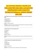 ISSA CERTIFIED PERSONAL TRAINER &lpar;CPT&rpar; FINAL EXAM PREP &lpar;2025-2026 &rpar;-120-QUESTION COMPREHENSIVE MOCK EXAM WITH DETAILED RATIONALES A&plus; ALREADY GRADED 100&percnt; PASS