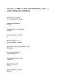 HAZMAT ILLINOIS STATE FIRE MARSHALL TEST CT QUESTIONS AND ANSWERS