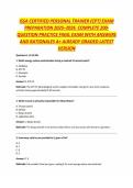 ISSA CERTIFIED PERSONAL TRAINER &lpar;CPT&rpar; EXAM PREPARATION 2025&ndash;2026  COMPLETE 200-QUESTION PRACTICE FINAL EXAM WITH ANSWERS AND RATIONALES A&plus; ALREADY GRADED LATEST VERSION