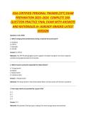 ISSA CERTIFIED PERSONAL TRAINER &lpar;CPT&rpar; EXAM PREPARATION 2025&ndash;2026  COMPLETE 200-QUESTION PRACTICE FINAL EXAM WITH ANSWERS AND RATIONALES A&plus; ALREADY GRADED LATEST VERSION