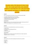 TRAUMA CARE AFTER RESUSCITATION &lpar;TCAR&rpar; POST-TEST EXAM QUESTIONS AND ANSWERS COMPLETE TCAR PRACTICE TEST &lpar;100 QUESTIONS&rpar; WITH VERIFIED RATIONALES A&plus; VERIFIED LATEST VERSION