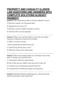 PROPERTY AND CASUALTY ILLINOIS LAW QUESTIONS AND ANSWERS WITH COMPLETE SOLUTIONS ALREADY PASSED&excl;&excl;&excl;