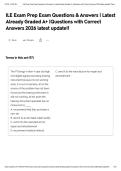 ILE Exam Prep Exam Questions & Answers &vert; Latest Already Graded A&plus; &vert;Questions with Correct Answers 2026 latest update&excl;&excl;&NewLine;&NewLine;