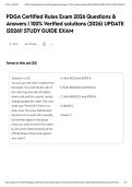PDGA Certified Rules Exam 2026 Questions & Answers &vert; 100&percnt; Verified solutions &lpar;2026&rpar; UPDATE &vert;2026&excl;&excl; STUDY GUIDE EXAM&NewLine;&NewLine;