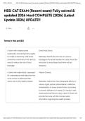 HESI CAT EXAM &lpar;Recent exam&rpar; Fully solved & updated 2026 Most COMPLETE &lpar;2026&rpar; &lpar;Latest Update 2026&rpar; UPDATE&excl;&excl;&NewLine;&NewLine;