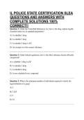 IL POLICE STATE CERTIFICATION SLEA QUESTIONS AND ANSWERS WITH COMPLETE SOLUTIONS 100&percnt; CORRECT&excl;&excl;