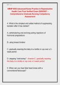 NRNP 6552 Advanced Nurse Practice in Reproductive &NewLine;Health Care Final Verified Exam 2026&sol;2027 &ndash; &NewLine;Comprehensive Graduate Nursing Competency &NewLine;Assessment 