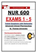 NUR 600 Exams 1&ndash;5 &ndash; Advanced Clinical Pharmacology &ndash; &lpar;2026&rpar; Actual Questions & Answers &lpar;St&period; Thomas University&rpar;