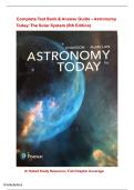 Test Bank &ndash; Astronomy Today&colon; The Solar System &lpar;9th Edition&rpar;Eric Chaisson & Steve McMillan &vert; A&plus; Rated Study Resource &vert; Full Chapter Coverage &vert; Graded A&plus;