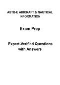 ASTB-E Aircraft and Nautical Information Study Pack &vert;  Questions with Verified Answers  &vert; 2026&sol;2027 Edition&vert; Graded A&plus;