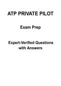 ATP Private Pilot Study Guide  &vert; Complete Questions with Verified Answers &vert; 2026&sol;2027 Edition &vert; Graded A&plus;