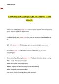 Claims Adjuster Exam Questions and Answers &ndash; Latest Updated Practice Exam and Study Guide