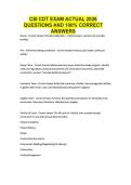 CSI CDT EXAM ACTUAL 2026 QUESTIONS AND 100&percnt; CORRECT ANSWERS