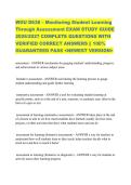 WGU D638 &ndash; Monitoring Student Learning &NewLine;Through Assessment EXAM STUDY GUIDE &NewLine;2026&sol;2027 COMPLETE QUESTIONS WITH &NewLine;VERIFIED CORRECT ANSWERS &vert;&vert; 100&percnt; &NewLine;GUARANTEED PASS <NEWEST VERSION>