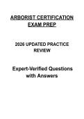 Arborist Certification Exam Prep &vert; Complete Questions with Verified Answers &vert; 2026&sol;2027 Edition &vert; Graded A&plus;