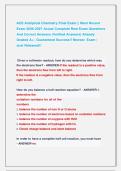 ACS Analytical Chemistry Final Exam &vert;&vert; Most Recent &NewLine;Exam 2026-2027 Actual Complete Real Exam Questions &NewLine;And Correct Answers &lpar;Verified Answers&rpar; Already &NewLine;Graded A&plus; &vert; Guaranteed Success&excl;&excl; Newest  Exam &vert;                &NewLine;Just Released&excl;&excl; 
