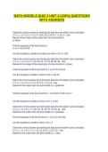 MATH MODELS QUIZ 3 UNIT 4 &lpar;100&percnt;&rpar; QUESTIONS WITH ANSWERS