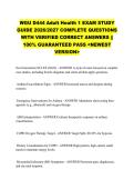 WGU D444 Adult Health 1 EXAM STUDY &NewLine;GUIDE 2026&sol;2027 COMPLETE QUESTIONS &NewLine;WITH VERIFIED CORRECT ANSWERS &vert;&vert; &NewLine;100&percnt; GUARANTEED PASS <NEWEST &NewLine;VERSION> 