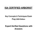 ISA Certified Arborist Practice Exam &vert; Complete Questions with Verified Answers &vert; 2026&sol;2027 Edition &vert; Graded A&plus;