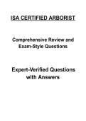 Arborist Certification Review Guide &vert; Complete Questions with Verified Answers &vert; 2026&sol;2027 Edition &vert; Graded A&plus;