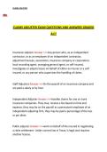 Claims Adjuster Exam Questions and Answers &ndash; Graded A&plus; Practice Exam and Complete Answer Guide