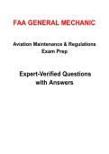 FAA General Mechanic Test Guide &vert; Complete Questions with Verified Answers &vert; 2026&sol;2027 Edition &vert; Graded A&plus;