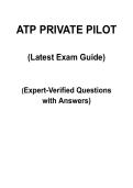 ATP Private Pilot Study Guide &vert; Complete Questions with Verified Answers &vert; 2026&sol;2027 Edition &vert; Graded A&plus;