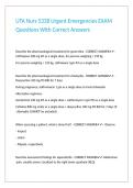 UTA Nurs 5338 Urgent Emergencies EXAM Questions With Correct Answers 