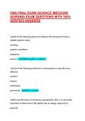 CMA FINAL EXAM &vert;SCIENCE &vert;MEDICINE &vert;NURSING EXAM QUESTIONS WITH 100&percnt; VERIFIED ANSWERS