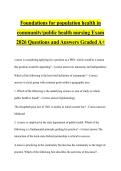 Foundations for population health in&NewLine;community&sol;public health nursing Exam&NewLine;2026 Questions and Answers Graded A&plus;