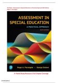 Test Bank &ndash; Assessment in Special Education&colon; A Practical Approach &lpar;6th Edition&rpar;Roger A&period; Pierangelo &vert; A&plus; Rated Study Resource &vert; Full Chapter Coverage