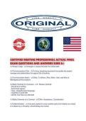 CERTIFIED MEETING PROFESSIONAL ACTUAL FINAL EXAM QUESTIONS AND ANSWERS SURE