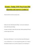 Trauma - Fisdap&period; EMT Prep Exam 2026&NewLine;Questions and Answers Graded A&plus;