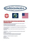 EEB 2244 FINAL EXAM ACTUAL QUESTIONS AND ANSWERS SURE