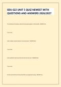 EDU 622 UNIT 5 QUIZ NEWEST WITH QUESTIONS AND ANSWERS 2026&sol;2027