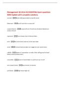 Management 1B UCLA ACCOUNTING Exam questions&NewLine;2026 Update with complete solutions&period;&NewLine;secured -bond&semi; debt guaranteed by specific assets&NewLine;Debenture -bond&colon; bond that is unsecured&NewLine;coupon &lpar;bearer&rpar; -coupon &commat; end of bond ove at bottom detaches to&NewLine;receive intere