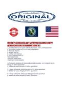 INBDE PHARMACOLOGY UPDATED EXAMS SCRIPT QUESTIONS AND ANSWERS SURE 