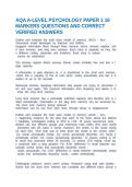 AQA A-LEVEL PSYCHOLOGY PAPER 1 16 MARKERS QUESTIONS AND CORRECT VERIFIED ANSWERS