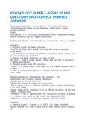 AQA A LEVEL PSYCHOLOGY - PAPER 3 TOPICS QUESTIONS AND CORRECT VERIFIED ANSWERS