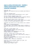 AQA A-LEVEL PSYCHOLOGY PAPER 1 16 MARKERS QUESTIONS AND CORRECT VERIFIED ANSWERS
