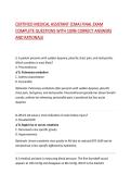 CERTIFIED MEDICAL ASSISTANT &lpar;CMA&rpar; FINAL EXAM COMPLETE QUESTIONS WITH 100&percnt; CORRECT ANSWERS AND RATIONALE&NewLine;